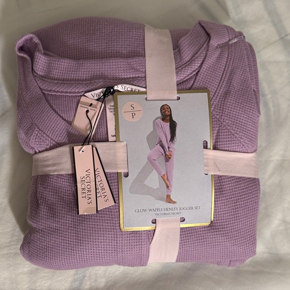 Victoria's Secret Other - Victoria's Secret Lavender Glow Waffle Henley Jogger Set